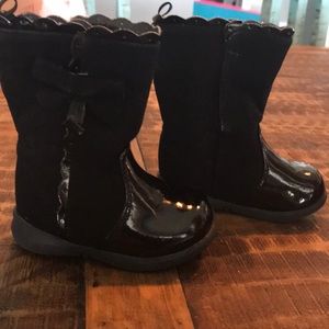 Patent leather boots